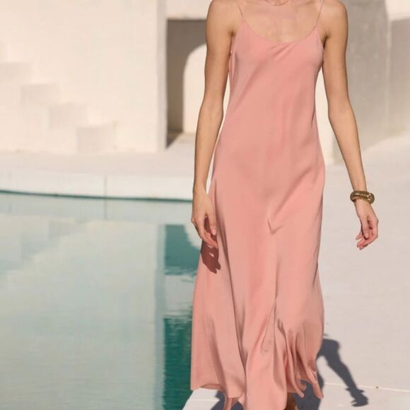 AYR The Ten Outta Ten - Heavyweight Silk Bias Cut Slip Dress Sunset Pink XS - Picture 16 of 16